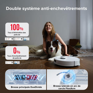 Robot-As™: Aspirateur robot avec Brosse & Serpillière Lavage à 75°C