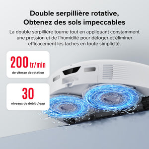 Robot-As™: Aspirateur robot avec Brosse & Serpillière Lavage à 75°C